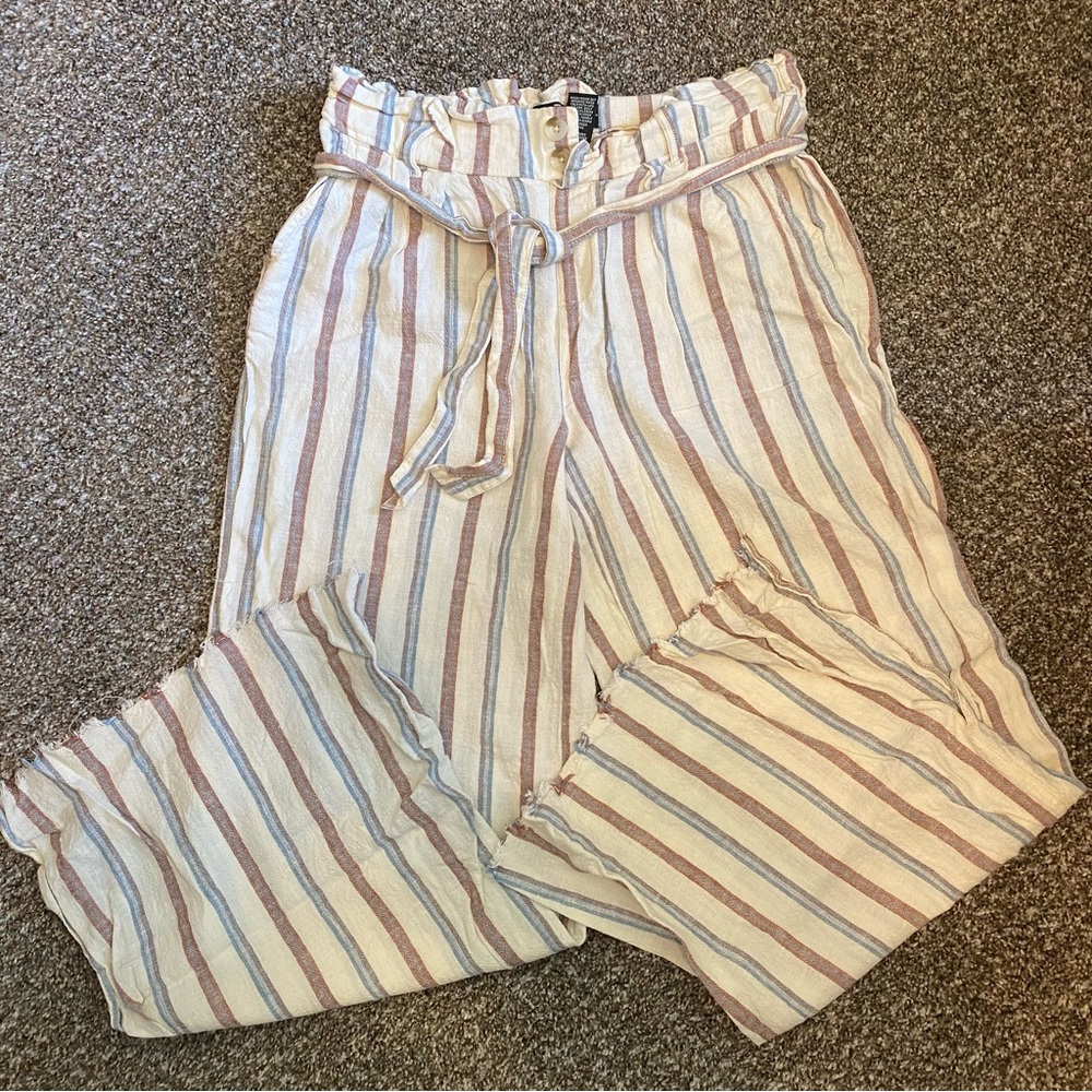 Wide leg linen pants